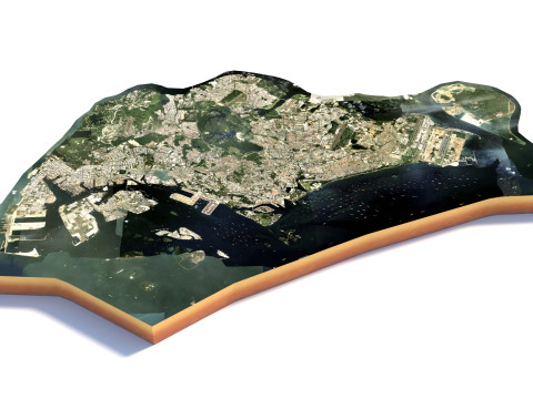 Singapore Full Terrain city 3D Модель