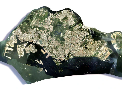 Singapore Full Terrain city 3D Model