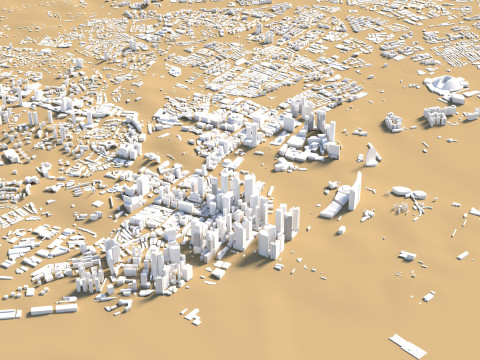 Singapore Full Terrain city 3D Модель
