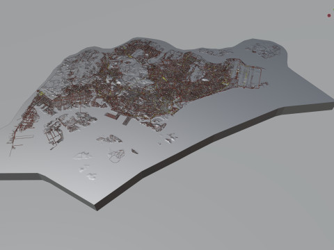 Singapore Full Terrain city 3D Модель