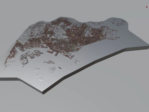 Singapore Full Terrain city 3D Model