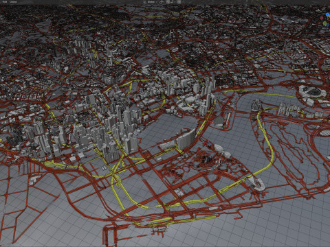 Singapore Full Terrain city 3D Модель