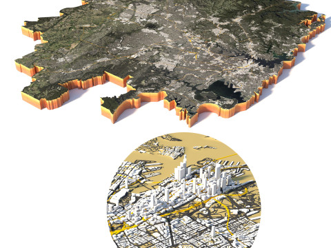 Sydney Terrain city Australia 3D Model