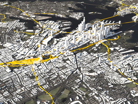 Sydney Terrain city Australia 3D Model