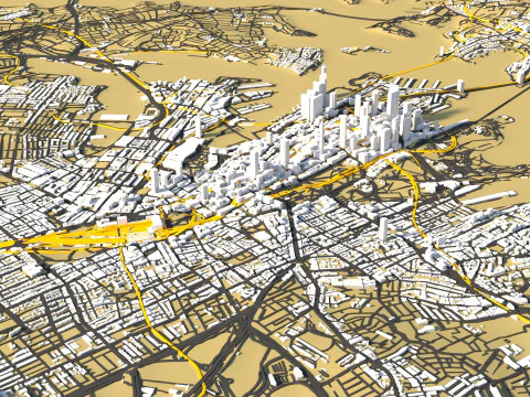 Sydney Terrain city Australia 3D Model