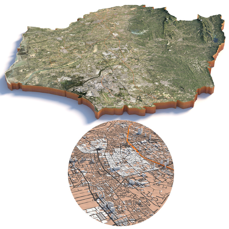 Tainan Terrain city Taiwan Modèle 3D .c4d .max .obj .3ds .fbx .stl .blend