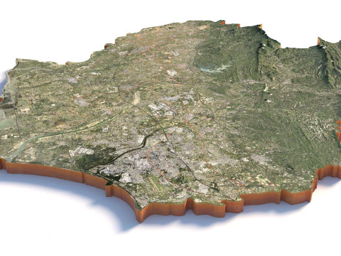 Tainan Terrain city Taiwan 3D Model
