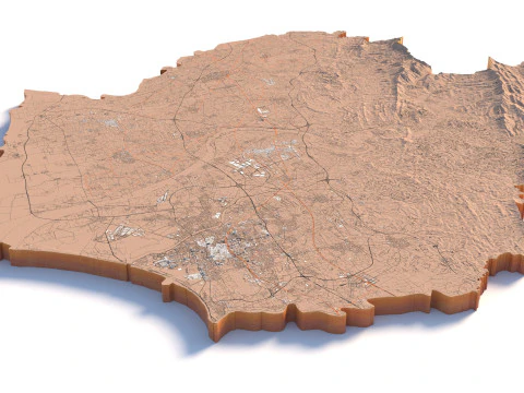 Tainan Terrain city Taiwan 3D Model