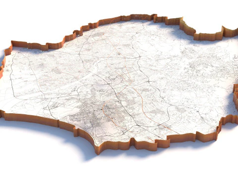 Tainan Terrain city Taiwan 3D Model