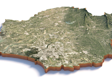Tainan Terrain city Taiwan Modèle 3D