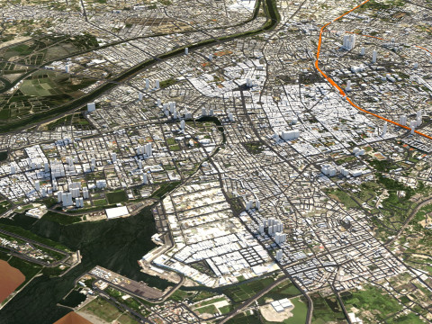 Tainan Terrain city Taiwan Modèle 3D