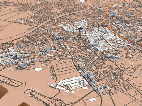 Tainan Terrain city Taiwan Modèle 3D
