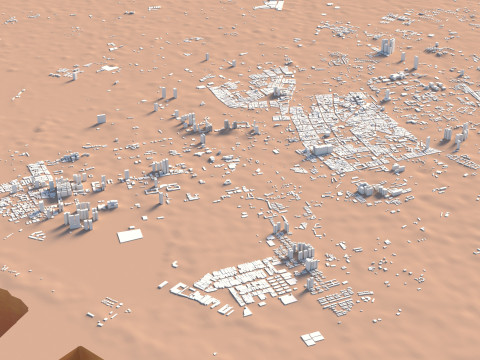 Tainan Terrain city Taiwan Modèle 3D