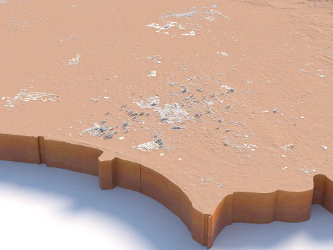 Tainan Terrain city Taiwan 3D Model