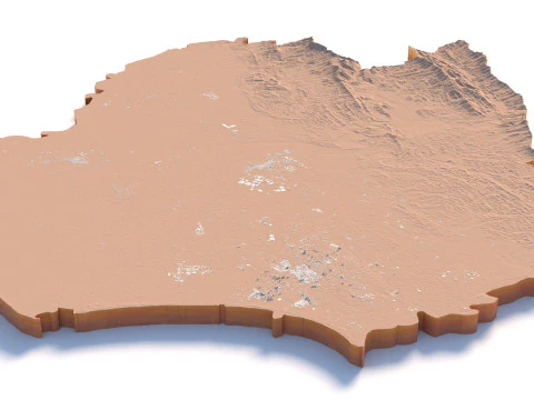 Tainan Terrain city Taiwan 3D Model