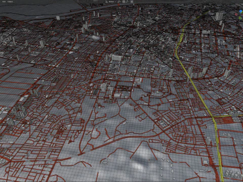 Tainan Terrain city Taiwan 3D Model