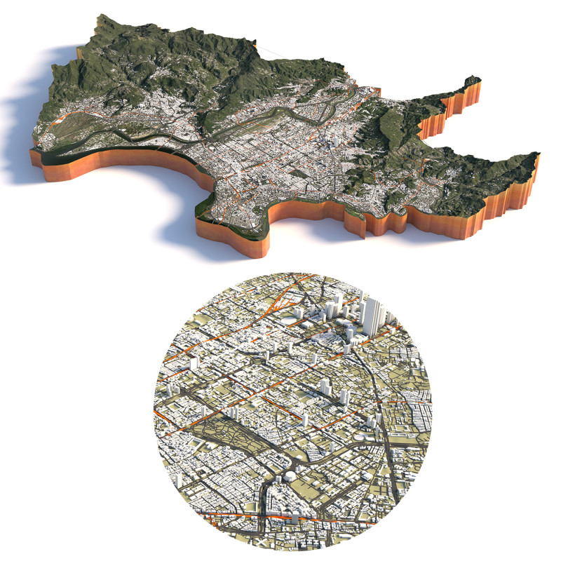 Tainan Terrain city Taiwan Modèle 3D .c4d .max .obj .3ds .fbx .stl .blend