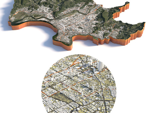 Tainan Terrain city Taiwan 3D Model