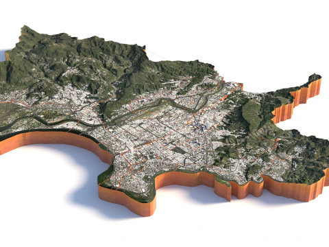 Taipei Terrain city Taiwan 3D Model