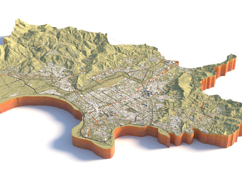Tainan Terrain city Taiwan Modèle 3D