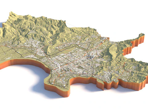 Taipei Terrain city Taiwan 3D Model