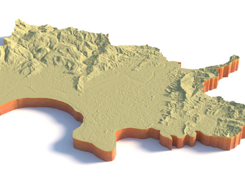 Taipei Terrain city Taiwan 3D Model