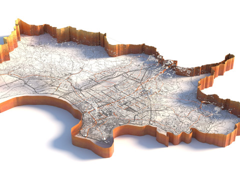 Tainan Terrain city Taiwan Modèle 3D