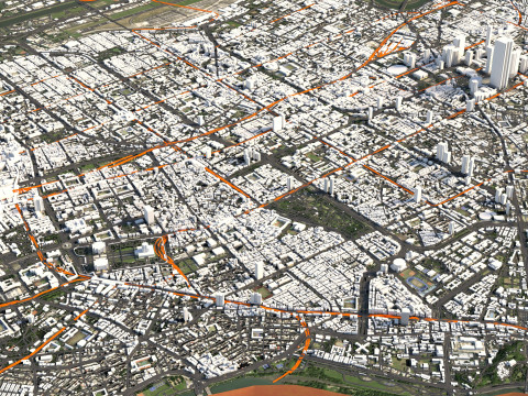 Tainan Terrain city Taiwan Modèle 3D