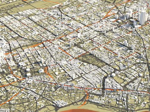 Taipei Terrain city Taiwan 3D Model