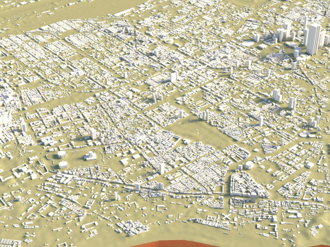 Tainan Terrain city Taiwan Modèle 3D