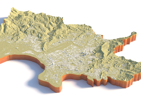 Tainan Terrain city Taiwan Modèle 3D