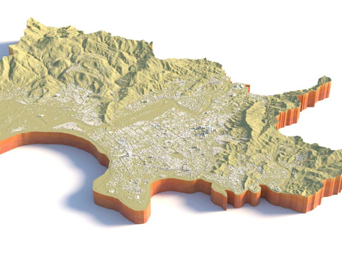 Taipei Terrain city Taiwan 3D Model