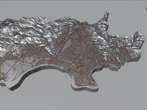 Taipei Terrain city Taiwan 3D Model