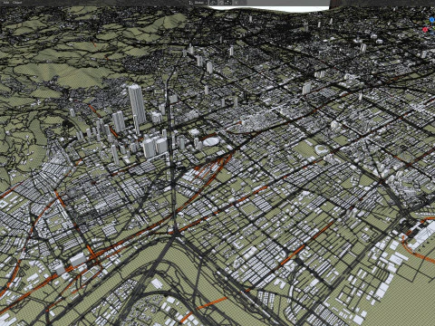 Taipei Terrain city Taiwan 3D Model