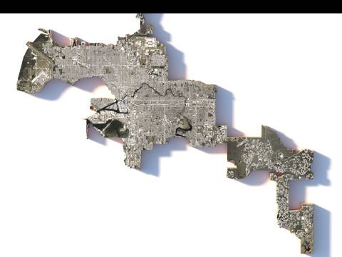 Tampa Bay Terrain city Florida USA Model 3D