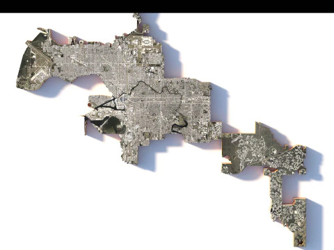 Tampa Bay Terrain city Florida USA 3D Model