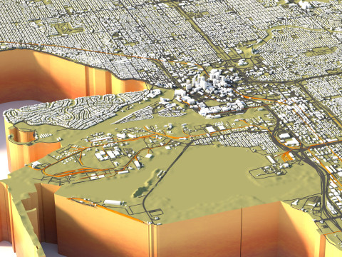 Tampa Bay Terrain city Florida USA Model 3D