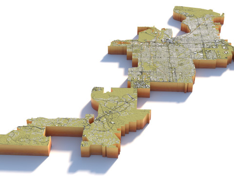 Tampa Bay Terrain city Florida USA Model 3D
