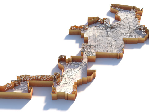 Tampa Bay Terrain city Florida USA Model 3D