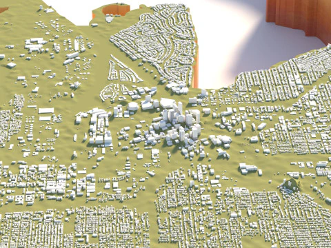 Tampa Bay Terrain city Florida USA 3D Model