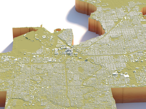 Tampa Bay Terrain city Florida USA Model 3D