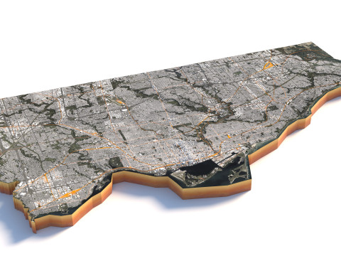 Toronto Terrain city Canada 3D Model