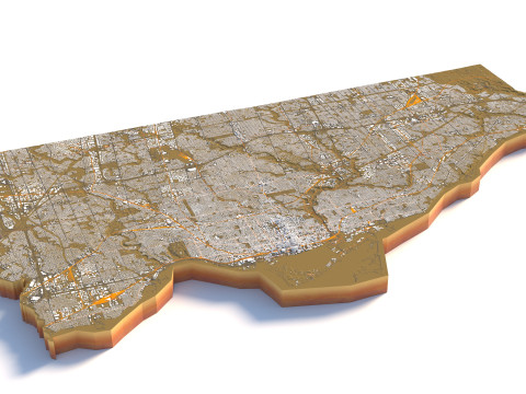 Toronto Terrain city Canada 3D Model