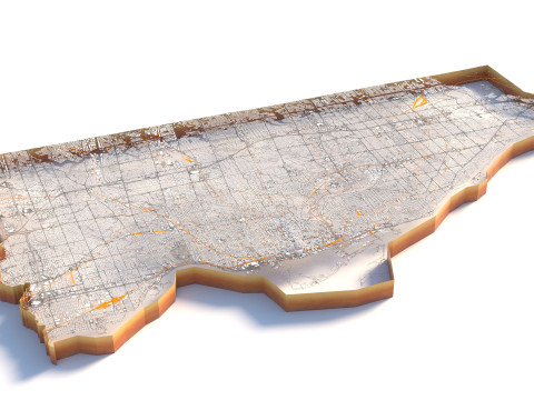 Toronto Terrain city Canada 3D Model
