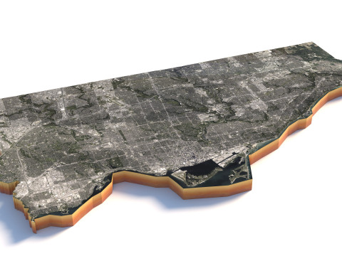 Toronto Terrain city Canada 3D Model