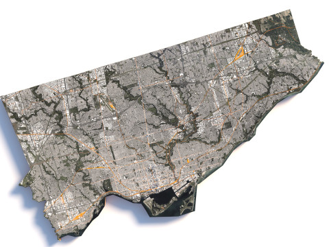 Toronto Terrain city Canada 3D Model