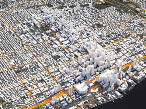 Toronto Terrain city Canada 3D Model