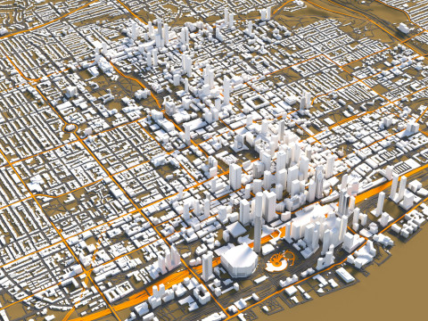 Toronto Terrain city Canada 3D Model