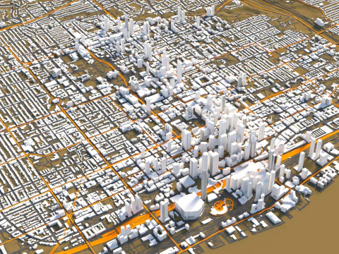Toronto Terrain city Canada 3D Model