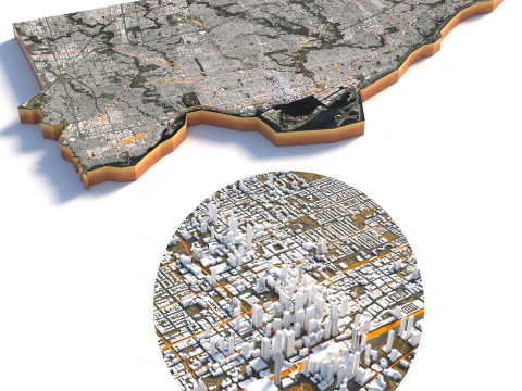 Toronto Terrain city Canada 3D Model